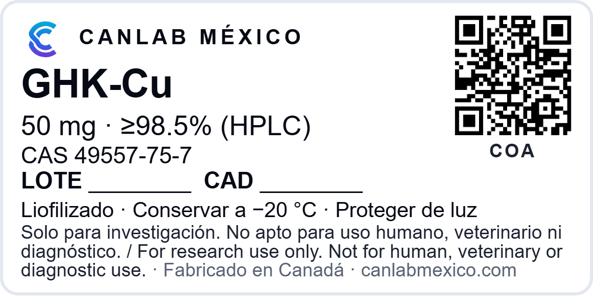 GHK-Cu — etiqueta 50 × 25 mm