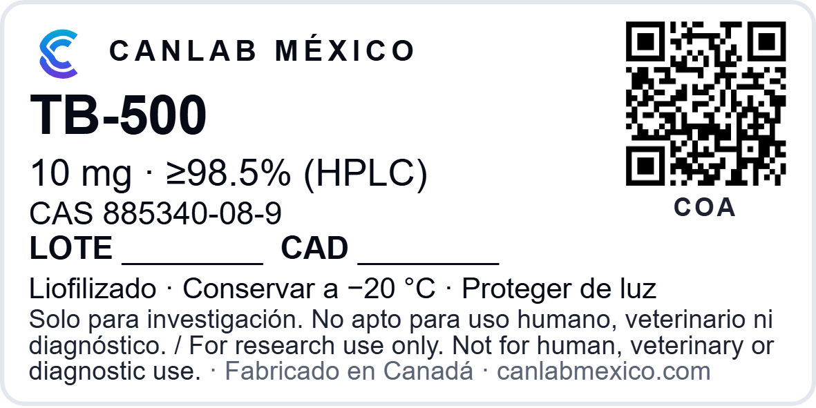 TB-500 (fragmento Tβ4 17–23) — etiqueta 50 × 25 mm